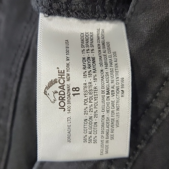 Jordache Size 18 Black Skinny Jeans, Excellent Used Condition - Picture 8 of 12